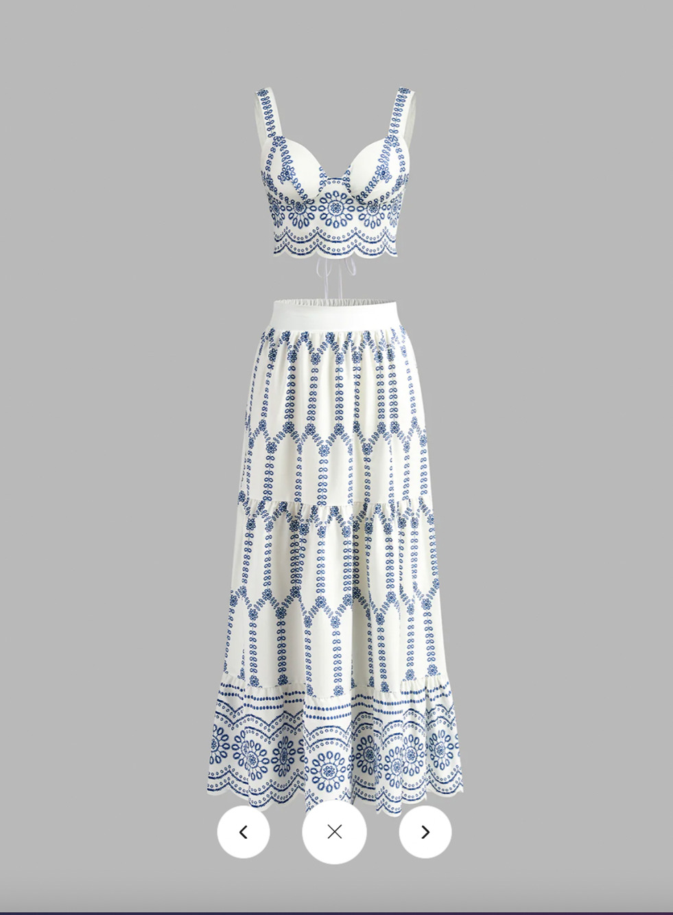 NWT Commense Printed Sleeveless Tie Back Skirt Set Sz M